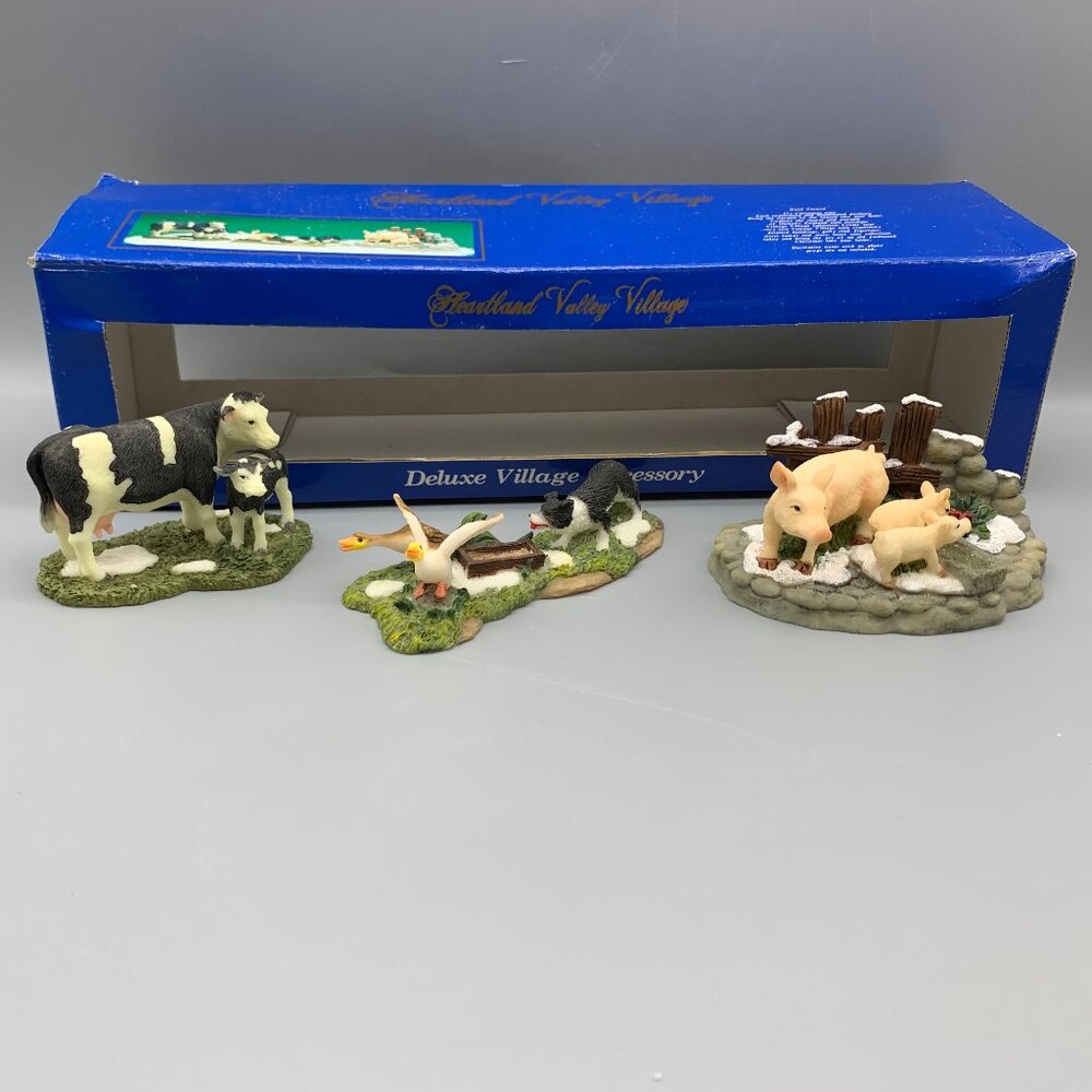 Heartland Valley Christmas Village Set of 3 Hand-Painted Farm Animals